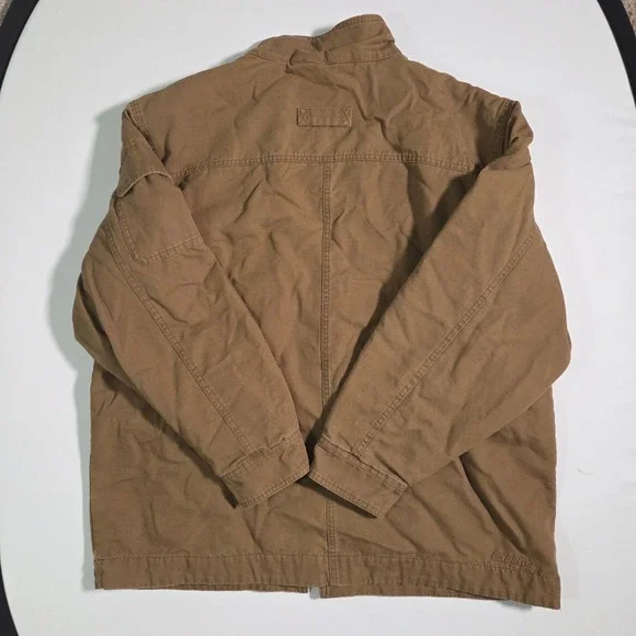 Cabelas Chore Jacket Mens XL Canvas Sherpa Lined Field Coat Brown‎ - Picture 9 of 12